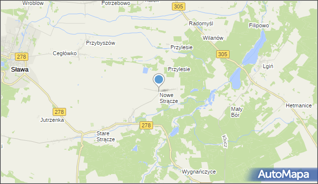 mapa Nowe Strącze, Nowe Strącze na mapie Targeo